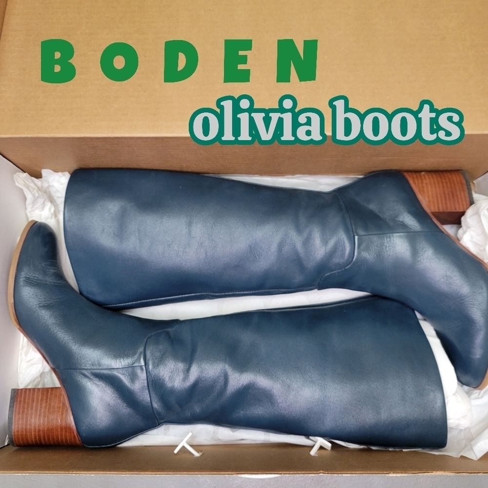 BODEN Straight Leather Knee Boots 👢 Size 37 (US 6)